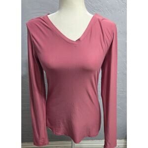 No Boundaries Pink Long Sleeve Woman's Stretchy Shirt Size Large